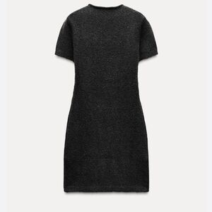 New Equipment Black Ribbed Mini Sheath Dress 100% cashmere size M